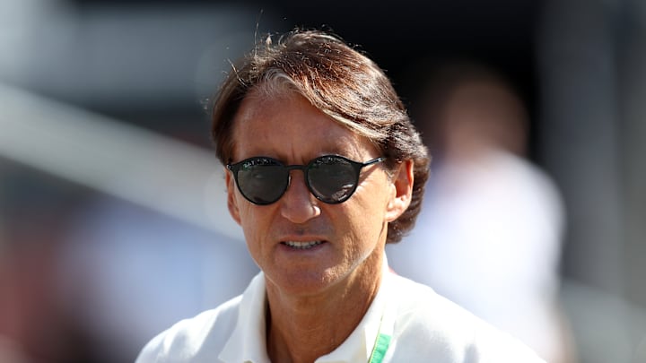 Roberto Mancini, head coach of the Italian football team in...