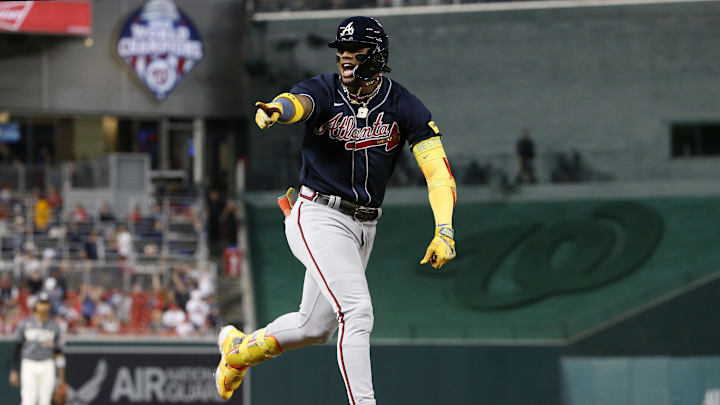 Sep 22, 2023; Washington, District of Columbia, USA; Atlanta Braves right fielder Ronald Acuna Jr.