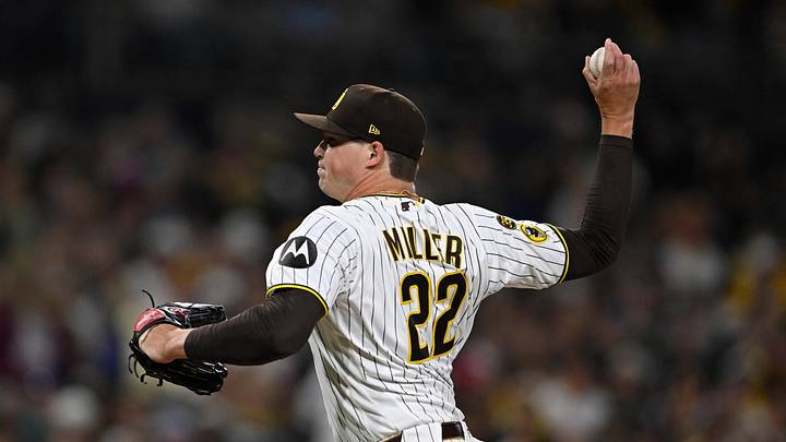 May 23, 2026; San Diego, California, USA; San Diego Padres relief pitcher Mason Miller (22) throws a pitch during the ninth inning against the Athletics at Petco Park. Mandatory Credit: Denis Poroy-Imagn Images May 23, 2026; San Diego, California, USA; San Diego Padres relief pitcher Mason Miller (22) throws a pitch during the ninth inning against the Athletics at Petco Park. Mandatory Credit: Denis Poroy-Imagn Images