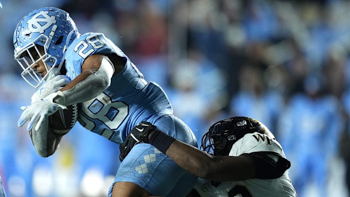 North Carolina running back Omarion Hampton