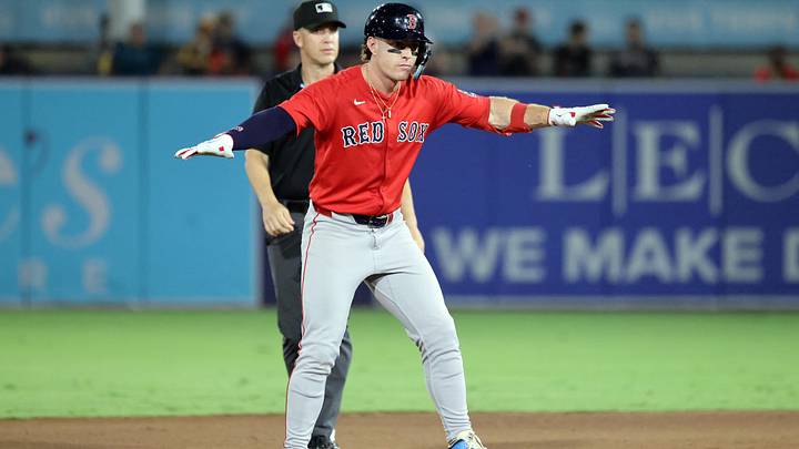 Sep 19, 2025; Tampa, Florida, USA; Boston Red Sox second baseman Romy Gonzalez (23) doubles during the eighth inning against the Tampa Bay Rays at George M. Steinbrenner Field. Mandatory Credit: Kim Klement Neitzel-Imagn Images Sep 19, 2025; Tampa, Florida, USA; Boston Red Sox second baseman Romy Gonzalez (23) doubles during the eighth inning against the Tampa Bay Rays at George M. Steinbrenner Field. Mandatory Credit: Kim Klement Neitzel-Imagn Images