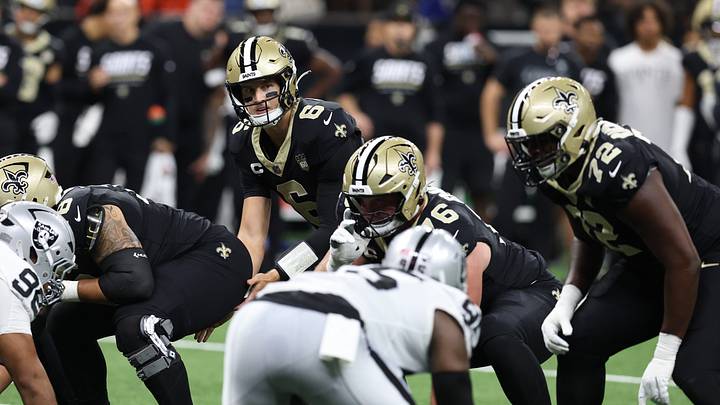 Sep 27, 2026; New Orleans, Louisiana, USA; New Orleans Saints quarterback Tyler Shough (6) looks on before the snap in the first half against the Las Vegas Raiders at Caesars Superdome. Mandatory Credit: Stephen Lew-Imagn Images Sep 27, 2026; New Orleans, Louisiana, USA; New Orleans Saints quarterback Tyler Shough (6) looks on before the snap in the first half against the Las Vegas Raiders at Caesars Superdome. Mandatory Credit: Stephen Lew-Imagn Images