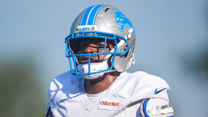 Detroit Lions cornerback D.J. Reed (4) practices during training camp at Meijer Performance Center in Allen Park on Monday, July 28, 2025.