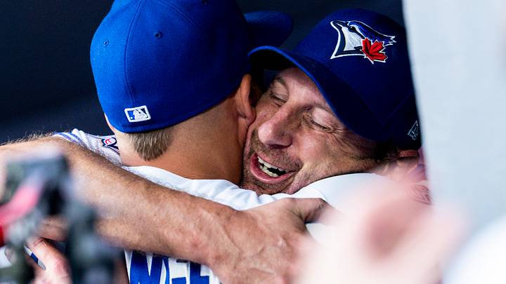 Toronto Blue Jays veterans Max Scherzer and George Springer. Credit: Kevin Sousa-Imagn Images