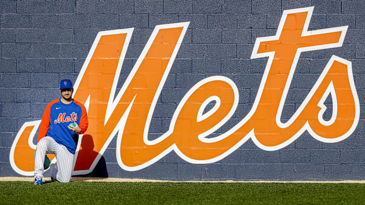 Mar 13, 2022; Port St. Lucie, FL, USA; New York Mets pitcher Thomas Szapucki (63) works out during