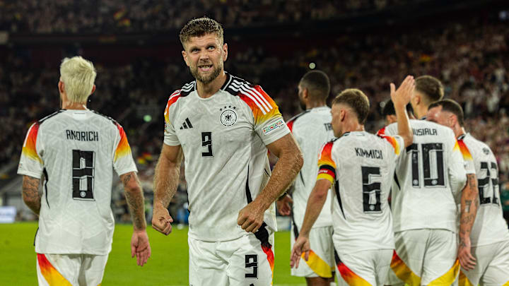 Niclas Füllkrug jubelt über seinen Treffer gegen Ungarn