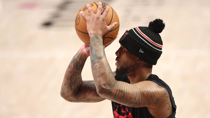 Portland Trail Blazers guard Damian Lillard shoots a three-point shot during warm ups before the Trail Blazers play against the Philadelphia 76ers at Moda Center. Mandatory Credit: Jaime Valdez-Imagn Images Portland Trail Blazers guard Damian Lillard shoots a three-point shot during warm ups before the Trail Blazers play against the Philadelphia 76ers at Moda Center. Mandatory Credit: Jaime Valdez-Imagn Images