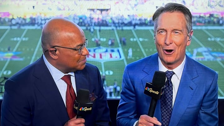 Mike Tirico called his first Super Bowl on Sunday. It was the sixth Super Bowl for Cris Collinsworth.