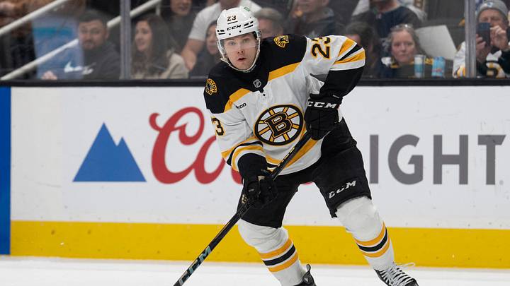 Boston Bruins right wing Fabian Lysell (23) looks to pass the puck. Boston Bruins right wing Fabian Lysell (23) looks to pass the puck.
