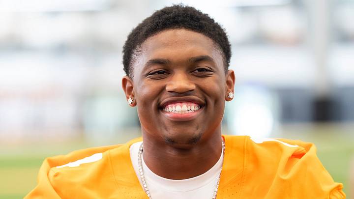 Tennessee wide receiver Braylon Staley (14) speaks to the media during Tennessee football’s media day on Aug. 4, 2026. Tennessee wide receiver Braylon Staley (14) speaks to the media during Tennessee football’s media day on Aug. 4, 2026.