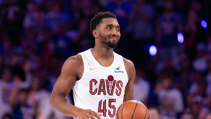 Oct 22, 2026; Philadelphia, Pennsylvania, USA; Cleveland Cavaliers guard Donovan Mitchell (45) is seen during the third quarter against the Philadelphia 76ers at Xfinity Mobile Arena. Mandatory Credit: Bill Streicher-Imagn Images Oct 22, 2026; Philadelphia, Pennsylvania, USA; Cleveland Cavaliers guard Donovan Mitchell (45) is seen during the third quarter against the Philadelphia 76ers at Xfinity Mobile Arena. Mandatory Credit: Bill Streicher-Imagn Images