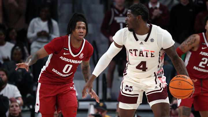 Feb 17, 2024; Starkville, Mississippi, USA; Mississippi State Bulldogs forward Cameron Matthews (4)