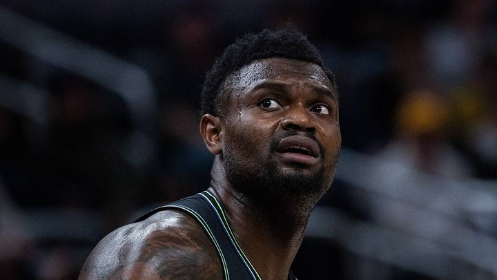 Jan 16, 2026; Indianapolis, Indiana, USA;  New Orleans Pelicans forward Zion Williamson (1) in the first half against the Indiana Pacers at Gainbridge Fieldhouse. Mandatory Credit: Trevor Ruszkowski-Imagn Images