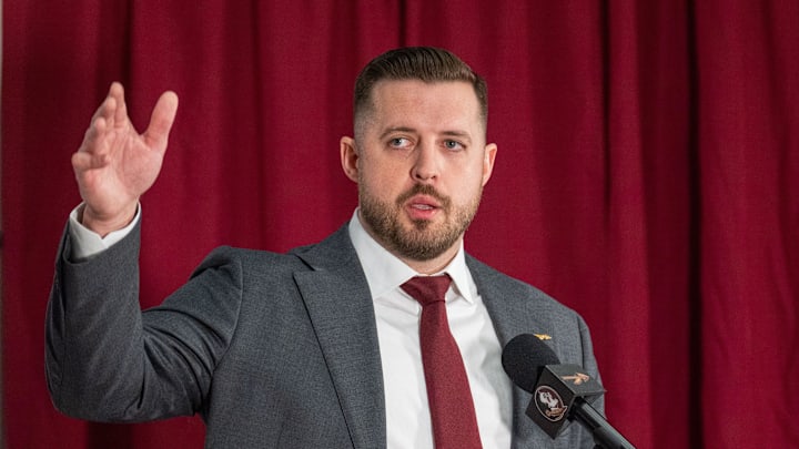 Florida State’s new head basketball coach Luke Loucks introduces himself, shares his beliefs and coaching style during a press conference Monday, March 10, 2025.
