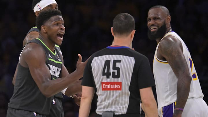 Minnesota Timberwolves guard Anthony Edwards vs. Los Angeles Lakers forward LeBron James