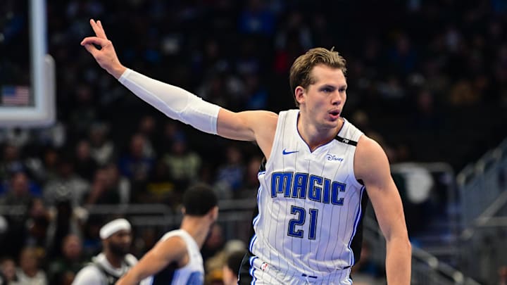 Orlando Magic center Moe Wagner (21) reacts in the second quarter against the Milwaukee Bucks at Fiserv Forum. Orlando Magic center Moe Wagner (21) reacts in the second quarter against the Milwaukee Bucks at Fiserv Forum.