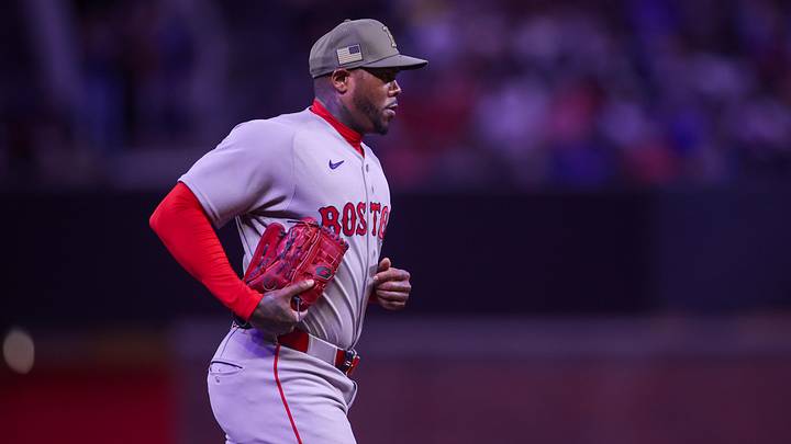 May 16, 2026; Atlanta, Georgia, USA; Boston Red Sox pitcher Aroldis Chapman (44) enters a game against the Atlanta Braves in the ninth inning at Truist Park. Mandatory Credit: Brett Davis-Imagn Images May 16, 2026; Atlanta, Georgia, USA; Boston Red Sox pitcher Aroldis Chapman (44) enters a game against the Atlanta Braves in the ninth inning at Truist Park. Mandatory Credit: Brett Davis-Imagn Images