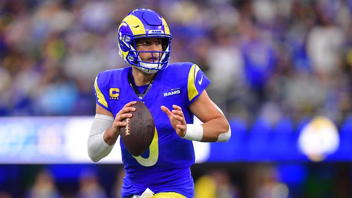 Jan 4, 2026; Inglewood, California, USA; Los Angeles Rams quarterback Matthew Stafford (9) looks downfield against the Arizona Cardinals during the second half at SoFi Stadium. Mandatory Credit: Gary A. Vasquez-Imagn Images Jan 4, 2026; Inglewood, California, USA; Los Angeles Rams quarterback Matthew Stafford (9) looks downfield against the Arizona Cardinals during the second half at SoFi Stadium. Mandatory Credit: Gary A. Vasquez-Imagn Images