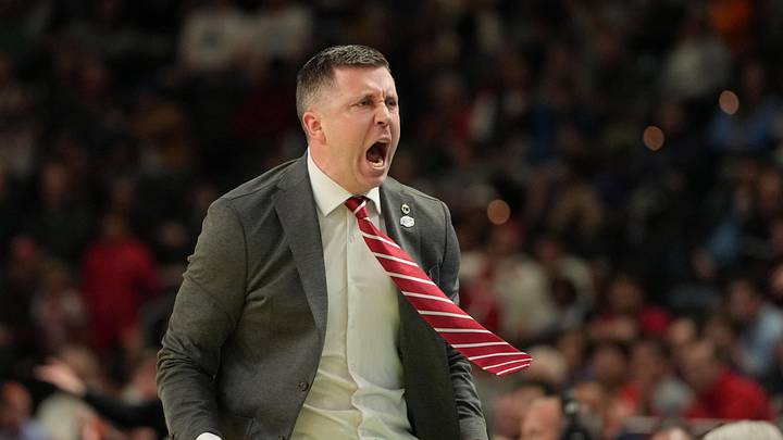 Mar 19, 2026; Greenville, SC, USA; Ohio State Buckeyes head coach Jake Diebler reacts in the second half during a first round game of the men's 2026 NCAA Tournament at Bon Secours Wellness Arena. Mandatory Credit: Bob Donnan-Imagn Images Mar 19, 2026; Greenville, SC, USA; Ohio State Buckeyes head coach Jake Diebler reacts in the second half during a first round game of the men's 2026 NCAA Tournament at Bon Secours Wellness Arena. Mandatory Credit: Bob Donnan-Imagn Images
