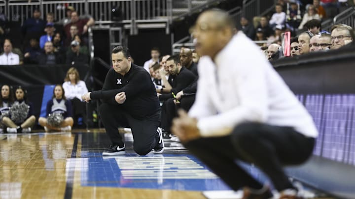 Xavier Musketeers head coach Sean Miller watches from the sideline during the second half of the NCAA tournament vs. Texas.
