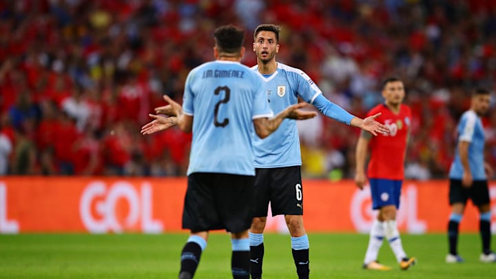 Rodrigo Bentancur with international team mate Jose Gimenez - a potential new club team mate?