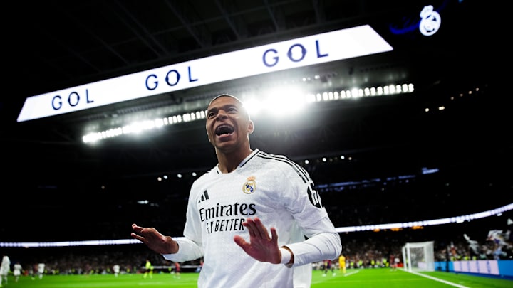 Kylian Mbappé scored his 23rd goal in a white shirt in the Madrid derby.