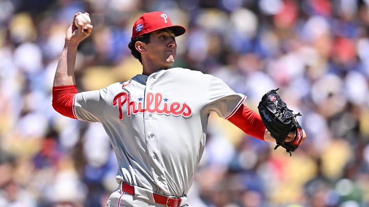May 31, 2026; Los Angeles, California, USA; Philadelphia Phillies pitcher Andrew Painter (24) delivers a pitch in the second inning against the Los Angeles Dodgers at Dodger Stadium. Mandatory Credit: William Liang-Imagn Images