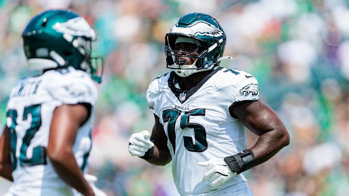 Philadelphia Eagles defensive end Tarron Jackson (75). Philadelphia Eagles defensive end Tarron Jackson (75).