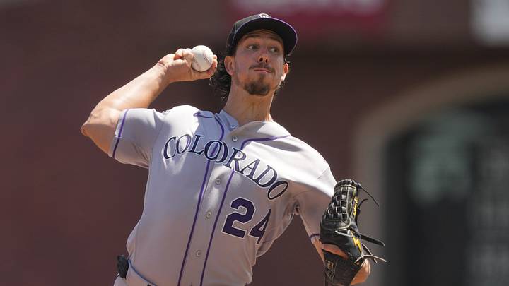 Aug 15, 2026; San Francisco, California, USA; Colorado Rockies starting pitcher Michael Lorenzen (24) throws a pitch against the San Francisco Giants during the first inning at Oracle Park. Mandatory Credit: Darren Yamashita-Imagn Images Aug 15, 2026; San Francisco, California, USA; Colorado Rockies starting pitcher Michael Lorenzen (24) throws a pitch against the San Francisco Giants during the first inning at Oracle Park. Mandatory Credit: Darren Yamashita-Imagn Images