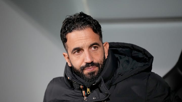 Ruben Amorim watches on from the dugout
