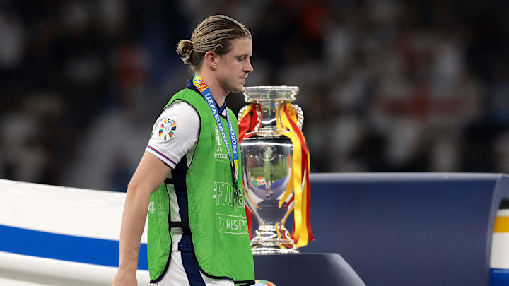 Spain v England: Final - UEFA EURO 2024 - A disheartened Gallagher after picking up his Euros runner-up medal