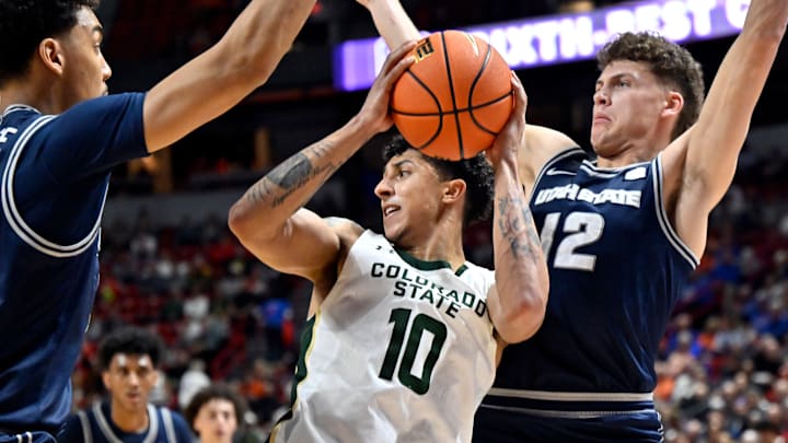 Nique Clifford, Aubin Gateretse, Mason Falslev, Colorado State Rams, Utah State Aggies