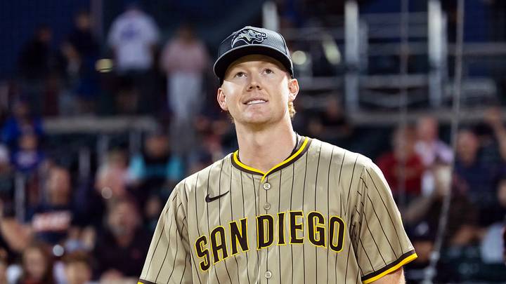 San Diego Padres pitcher Tucker Musgrove during the Arizona Fall League Fall Stars Game at Sloan Park on Nov. 9, 2025. San Diego Padres pitcher Tucker Musgrove during the Arizona Fall League Fall Stars Game at Sloan Park on Nov. 9, 2025.