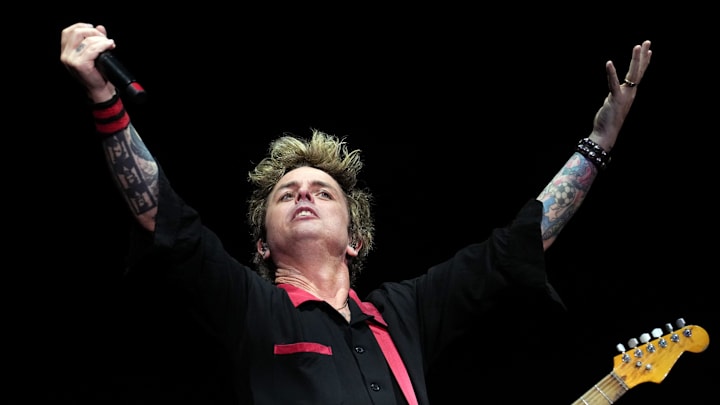 Billie Joe Armstrong performs with his band Green Day during the Saviors Tour at Chase Field on Sept. 18, 2024, in Phoenix.