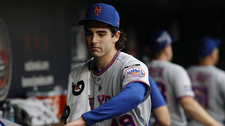 May 20, 2026; Washington, District of Columbia, USA; New York Mets starting pitcher Zach Thornton (49) shakes hands with teammates in the dugout prior to his major league debut, against the Washington Nationals, at Nationals Park. Mandatory Credit: Geoff Burke-Imagn Images