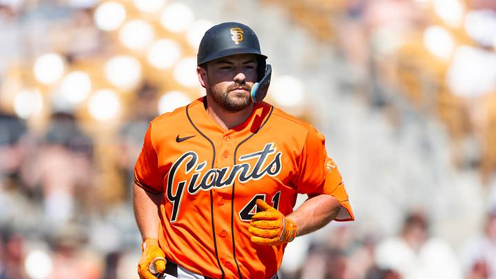 Phoenix, Arizona, USA; San Francisco Giants designated hitter Buddy Kennedy against the Chicago White Sox during a spring training game at Camelback Ranch-Glendale. Mandatory Credit: Mark J. Rebilas-Imagn Images