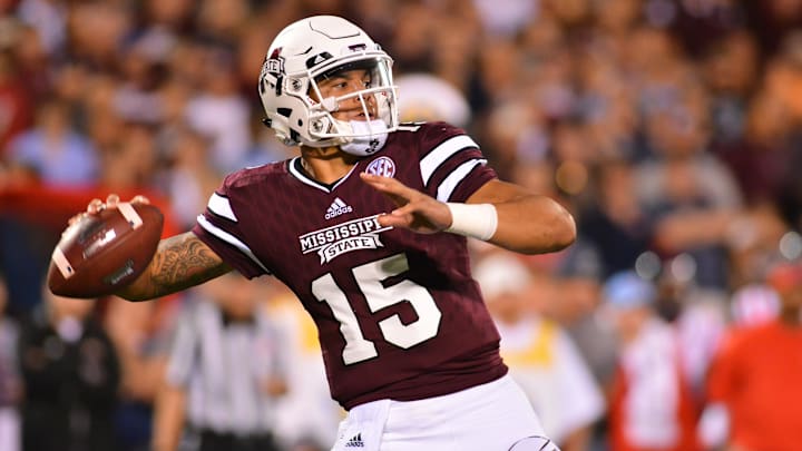 Nov 28, 2015; Starkville, MS, USA; Mississippi State Bulldogs quarterback Dak Prescott (15).