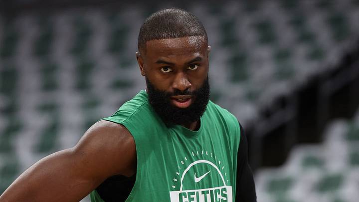 Boston Celtics guard Jaylen Brown (7) on the court before game seven of the first round of the 2026 NBA Playoffs against the Philadelphia 76ers at TD Garden on May 2, 2026.