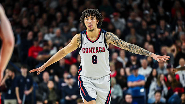 Gonzaga Bulldogs guard Jalen Warley (8).