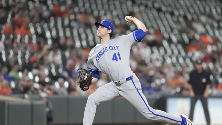 May 3, 2025; Baltimore, Maryland, USA; Kansas City Royals pitcher Daniel Lynch IV (41) delivers a pitch against the Baltimore Orioles during the sixth inning at Oriole Park at Camden Yards. Mandatory Credit: Gregory Fisher-Imagn Images May 3, 2025; Baltimore, Maryland, USA; Kansas City Royals pitcher Daniel Lynch IV (41) delivers a pitch against the Baltimore Orioles during the sixth inning at Oriole Park at Camden Yards. Mandatory Credit: Gregory Fisher-Imagn Images