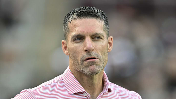 ct 26, 2024; College Station, Texas, USA; Houston Texans executive vice president and general manager Nick Caserio looks on prior to the game between the Texas A&M Aggies and the LSU Tigers at Kyle Field. Mandatory Credit: Maria Lysaker-Imagn Images. 