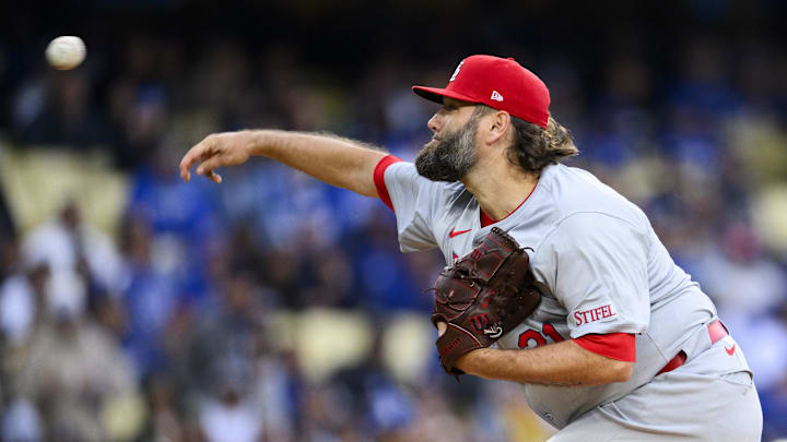Mar 30, 2024; Los Angeles, California, USA; St. Louis Cardinals starting pitcher Lance Lynn (31)