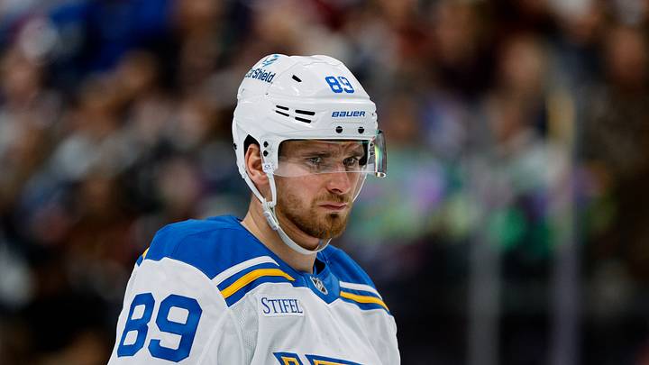 Dec 31, 2025; Denver, Colorado, USA; St. Louis Blues left wing Pavel Buchnevich (89) in the third period against the Colorado Avalanche at Ball Arena. Mandatory Credit: Isaiah J. Downing-Imagn Images