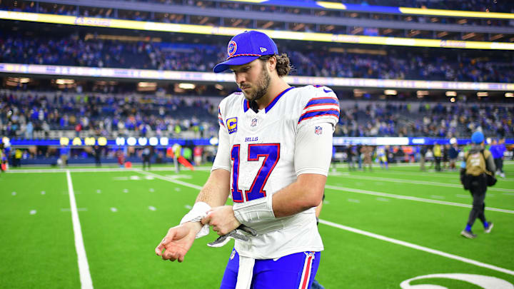 Josh Allen and the Bills fell to 10-3 with Sunday's loss to the Rams. 