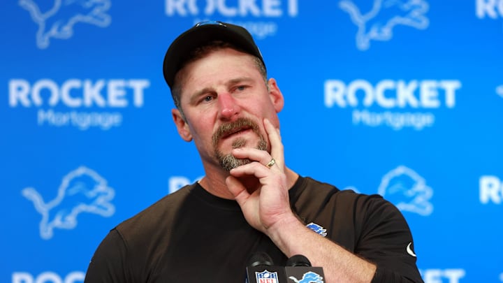 Dec. 15, 2024: Dan Campbell talks to the media after the Detroit Lions lose to the Buffalo Bills.