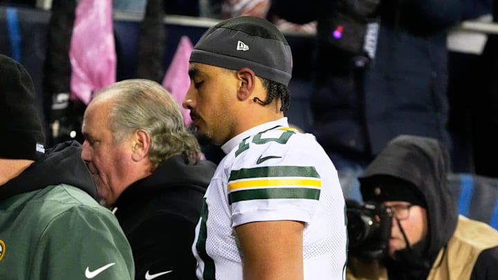 Packers quarterback Jordan Love will miss Sunday's game against the Ravens due to a concussion.