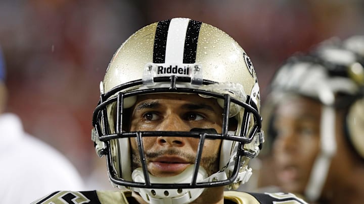 Sep 15, 2013; Tampa, FL, USA; New Orleans Saints wide receiver Lance Moore (16) during the second half against the Tampa Bay Buccaneers at Raymond James Stadium. New Orleans Saints defeated the Tampa Bay Buccaneers 16-14. Mandatory Credit: Kim Klement-Imagn Images