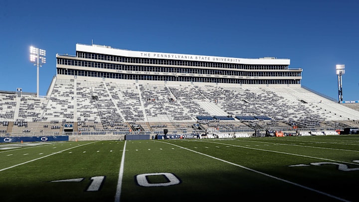 A general view of Penn State's Beaver Stadium prior to a college football game. A general view of Penn State's Beaver Stadium prior to a college football game.