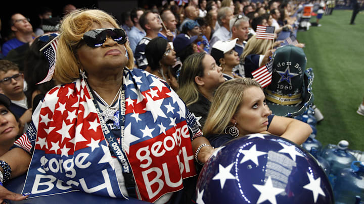 Dallas Cowboys fan Carolyn Price at the game between the Dallas Cowboys and the New York Giants at AT&T Stadium. 