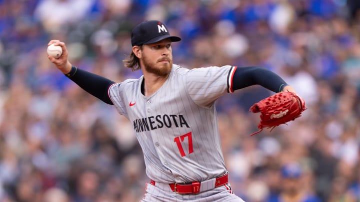 Minnesota Twins starter Bailey Ober (17) delivers a pitch during the first inning against the Seattle Mariners at T-Mobile Park in Seattle on June 28, 2024. Minnesota Twins starter Bailey Ober (17) delivers a pitch during the first inning against the Seattle Mariners at T-Mobile Park in Seattle on June 28, 2024.